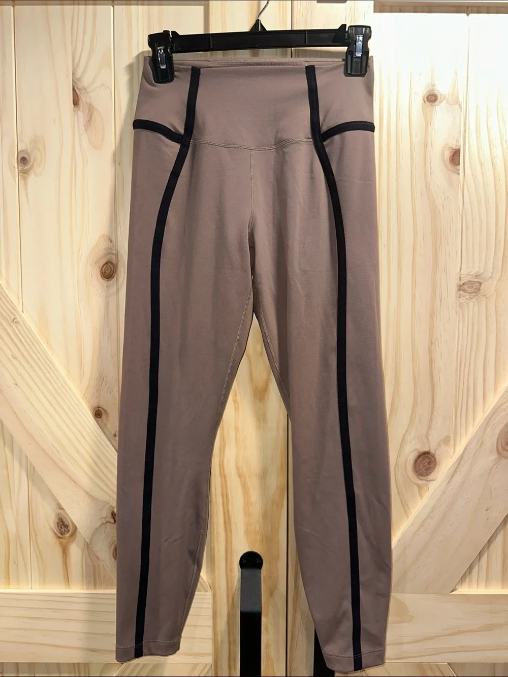 Nike Taupe Leggings with Black Trim